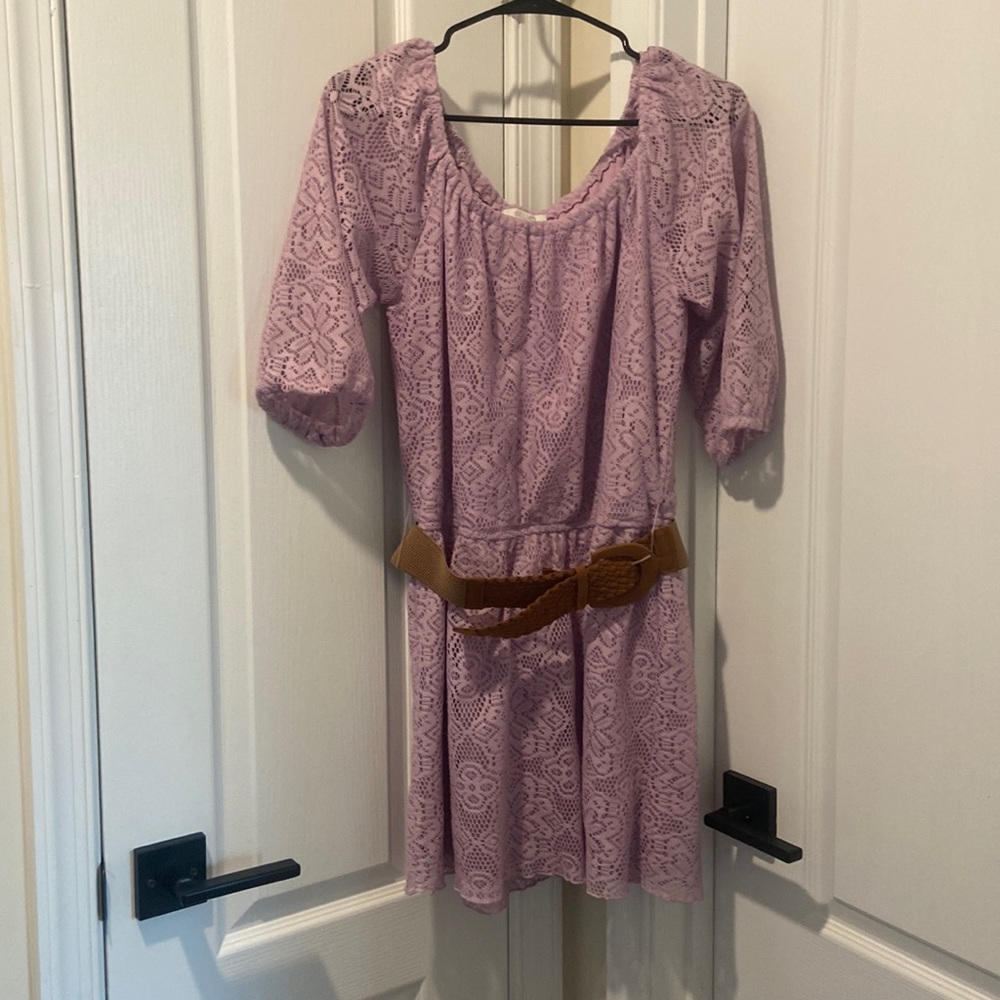 Purple dress with belt